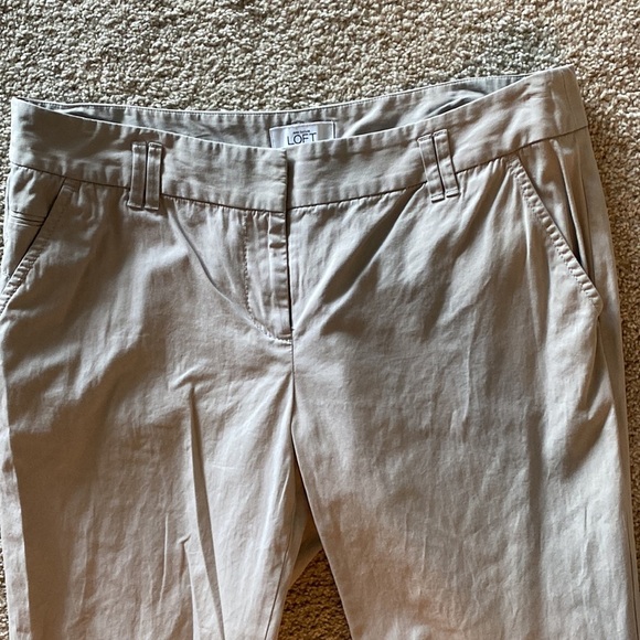 Loft Cropped Pants Elastic-Gathered at the Cuffs- Stone Color size 8 - Picture 2 of 9